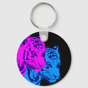 Corey Tiger 80s Vintage Twin Tigers Key Ring