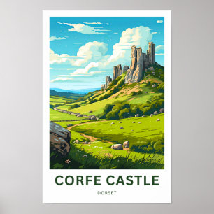 Corfe Castle Dorset Travel Print