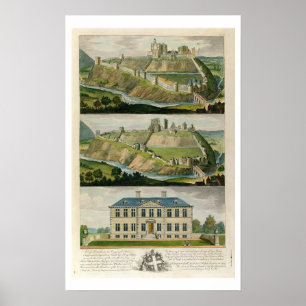 Corfe Castle in its original state, as a ruin, and Poster