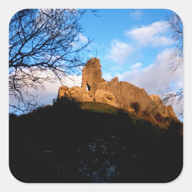 Corfe Castle Square Sticker (Front)