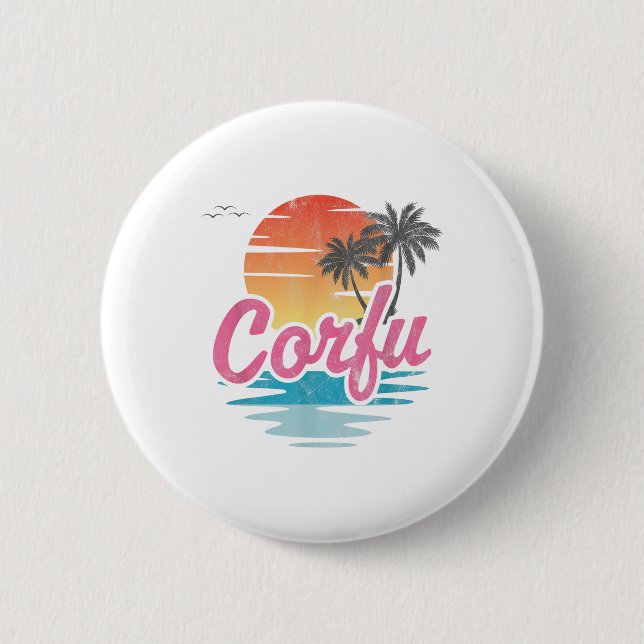 Corfu _1  6 cm round badge (Front)