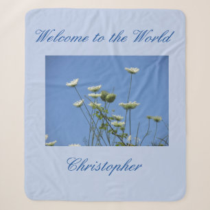Corfu Cream Wildflowers Sherpa Blanket