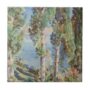 Corfu Cypresses by John Singer Sargent Ceramic Tile