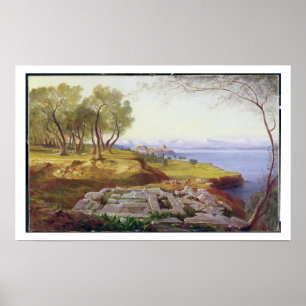 Corfu from Ascension, c.1856-64 (oil on canvas) Poster