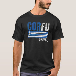 Corfu Greece Flag Greeks Mens Womens Kids T-Shirt