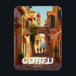 Corfu Greece Travel Magnet<br><div class="desc">Corfu, one of Greece’s most enchanting islands, is located in the Ionian Sea and is known for its lush greenery, stunning beaches, and rich history. Unlike the arid landscapes of the Cyclades, Corfu is covered in olive groves, cypress trees, and rolling hills, giving it a distinctly verdant appearance. The island’s...</div>
