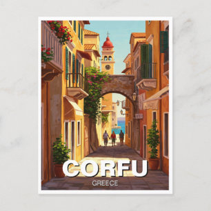Corfu Greece Travel Postcard