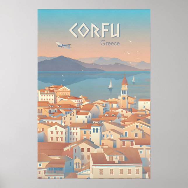 Corfu Greece Travel Poster (Front)
