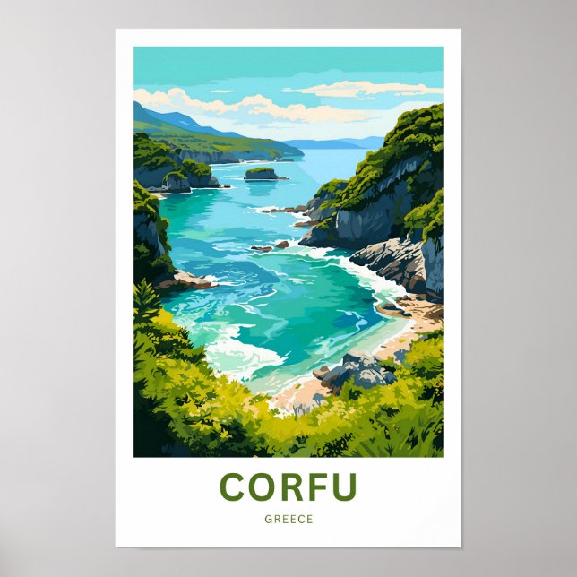 Corfu Greece Travel Print (Front)