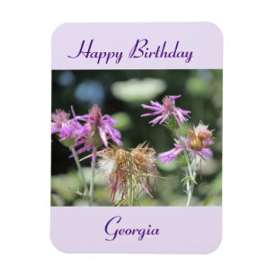 Corfu Lilac Wildflowers Birthday Photo Magnet