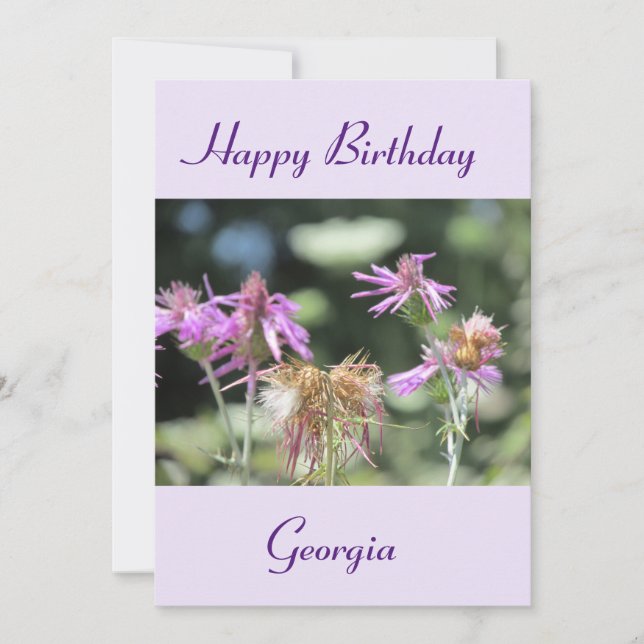 Corfu Lilac Wildflowers Flat Card (Front)