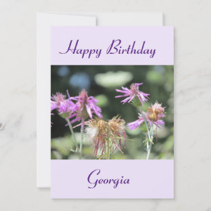 Corfu Lilac Wildflowers Flat Card