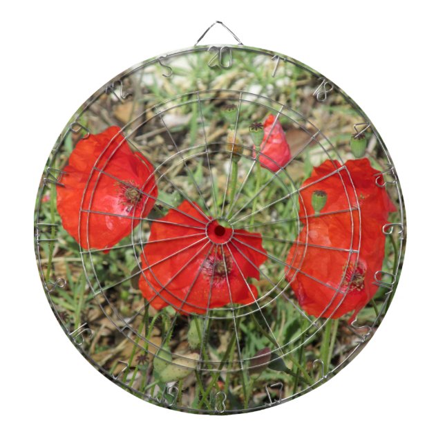 Corfu Red Poppies Dartboard (Front)