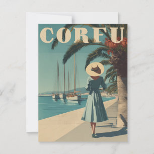 Corfu vintage travel postcard