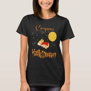Corgeous Halloween Corgi With Flying Vampire Dog T-Shirt