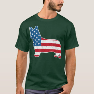 Corgi 4th of July American Flag T Dog Mom Dog Owne T-Shirt