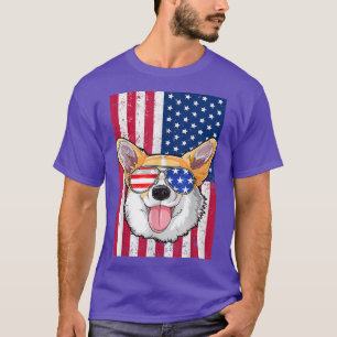 Corgi 4th of July American Sunglasses Dog Puppy US T-Shirt