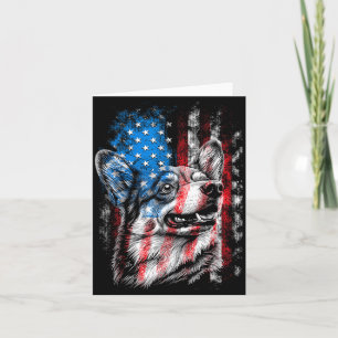 Corgi 4th of July Dog Lover Men Women American Card