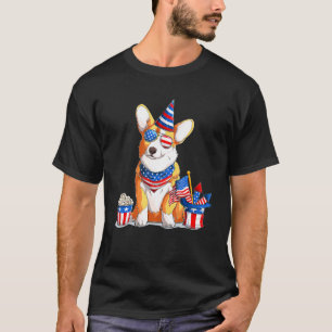 Corgi 4th Of July Dog Usa American Sunglasses T-Shirt