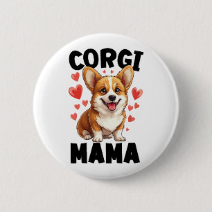 Corgi 6 Cm Round Badge
