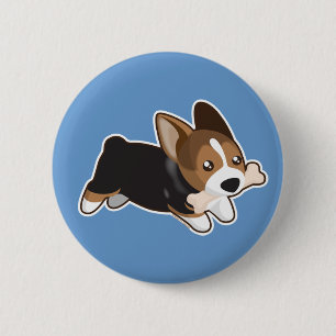 Corgi 6 Cm Round Badge