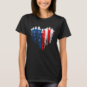 Corgi American Heart Flag Dog 4th Of July T-Shirt
