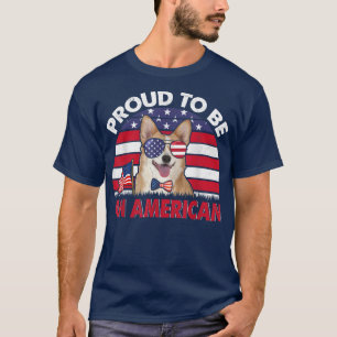 Corgi American Proud Funny American Flag Cute Dog T-Shirt