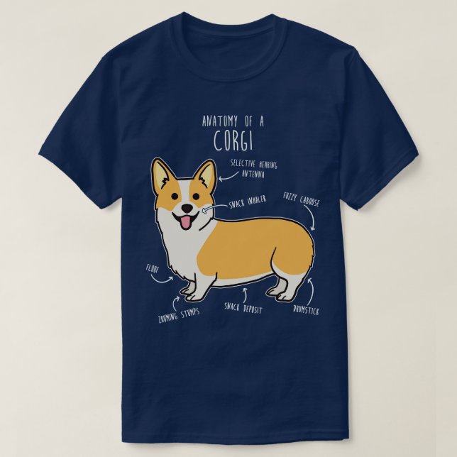 Corgi Anatomy T-Shirt (Design Front)