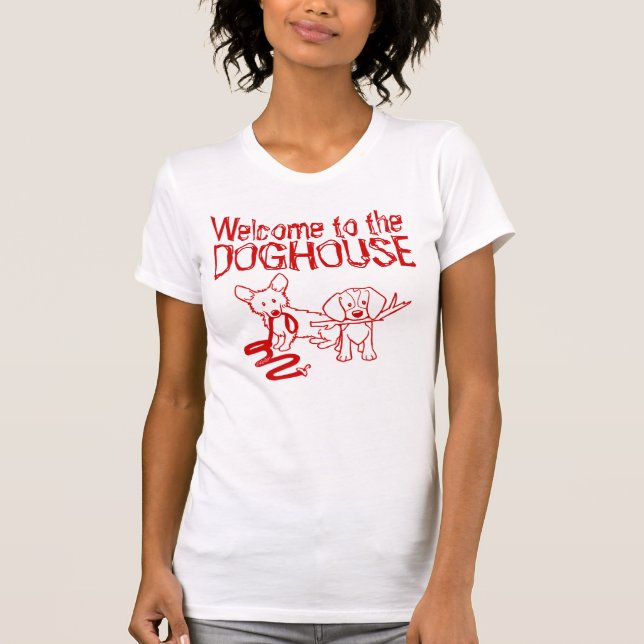 Corgi and Beagle Doghouse T-Shirt (Front)