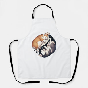Corgi And Husky On Space Yin And Yang Essential T- Apron