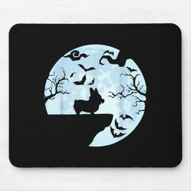 Corgi And Moon Halloween Mouse Pad (Front)