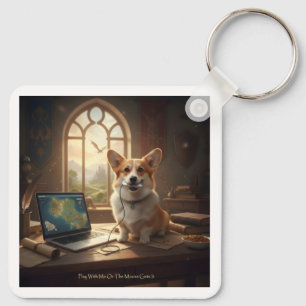 Corgi and Mouse Key Ring