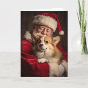 Corgi and Santa Holiday Card
