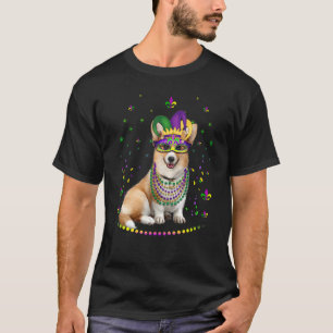 Corgi Animal Cute Mardi Gras Carnival Jester T-Shirt
