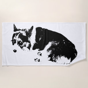 Corgi at Rest, Spirit Awake Beach Towel