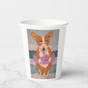 Corgi at the Beach Paper Cups