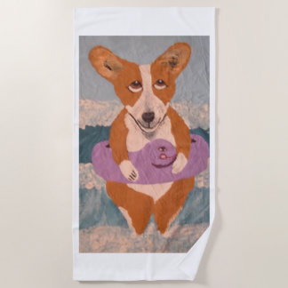 Corgi at the Beach Towel