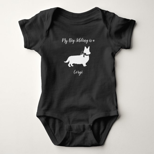Corgi Baby Shower Dog Baby Bodysuit (Front)