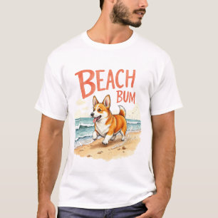 Corgi Beach Bum Bold Design T-Shirt