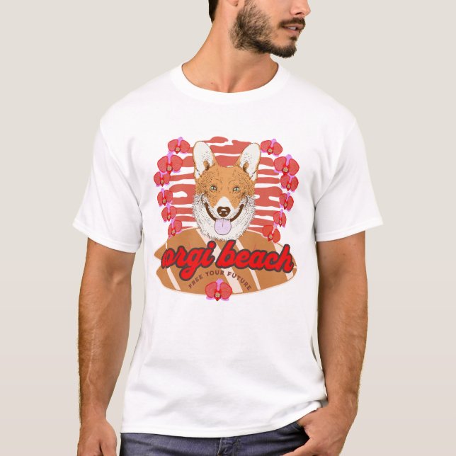 Corgi Beach-Free Your Future T-Shirt (Front)