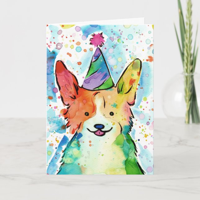 Corgi Birthday Party Card (Front)