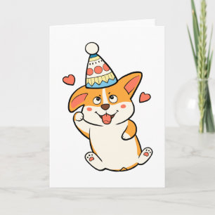 Corgi Birthday Party Card