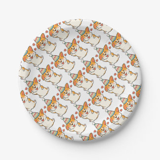 Corgi Birthday Party Paper Plate