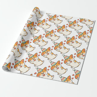 Corgi Birthday Party Wrapping Paper