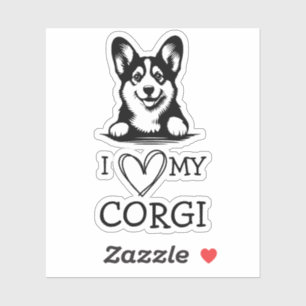 Corgi Black and White Heart Theme