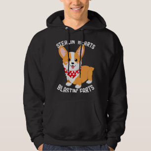Corgi Breakin Hearts Blastin Farts Valentines Day Hoodie