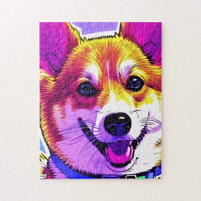 Corgi bright, bold colours jigsaw puzzle (Vertical)