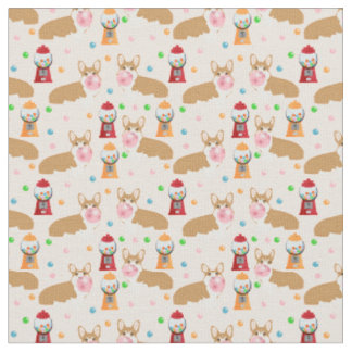 Corgi bubblegum fabric - light pink