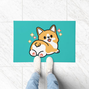 Corgi Butt and Nap Vibes – Cute Sleeping Dog Doormat