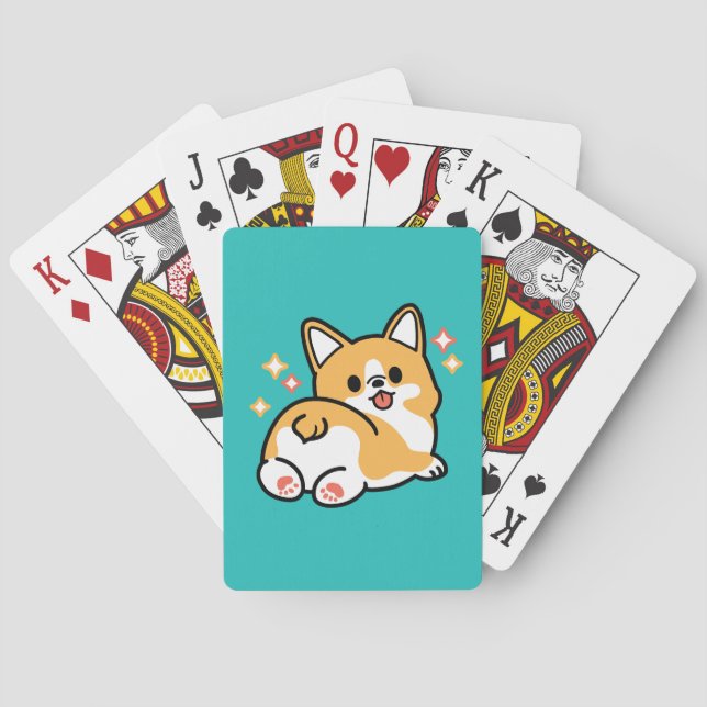 Corgi Butt and Nap Vibes – Cute Sleeping Dog Playing Cards (Back)